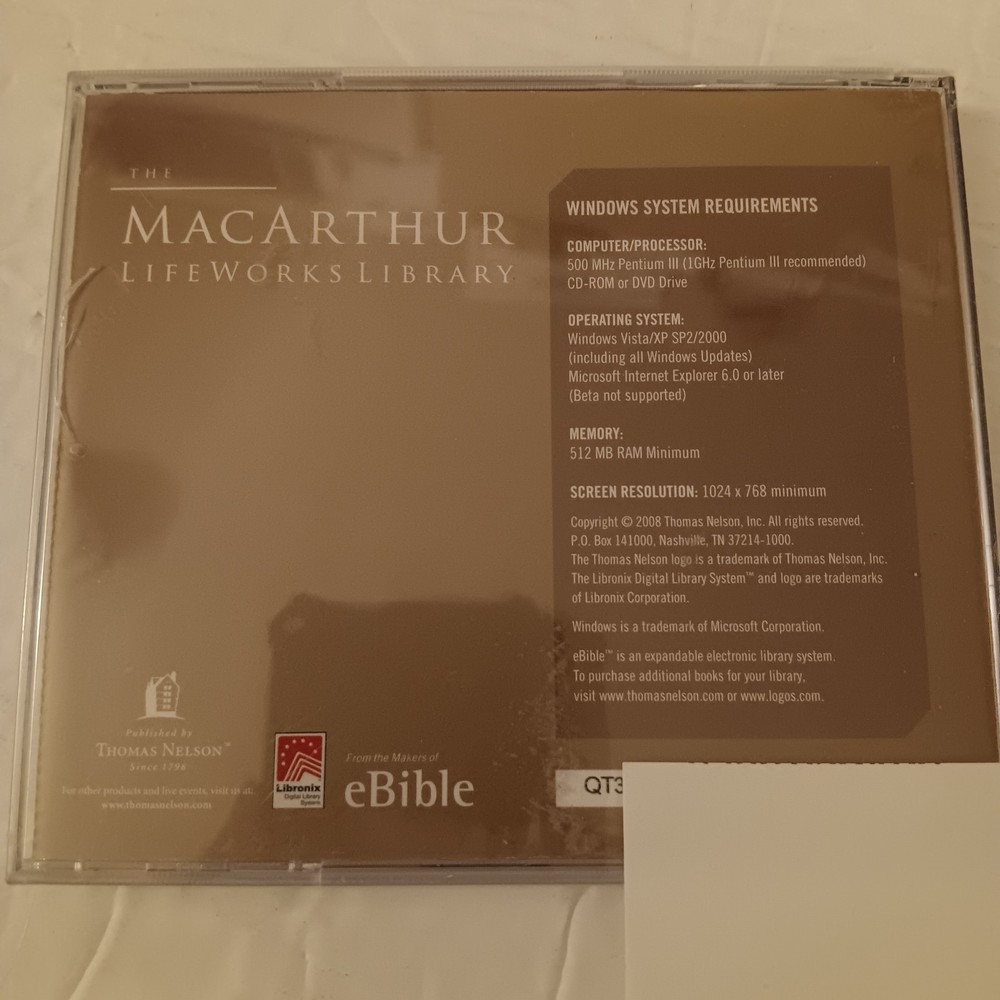 The Macarthur Lifeworks Library 2008 CD-ROM by John Macarthur / Thomas Nelson