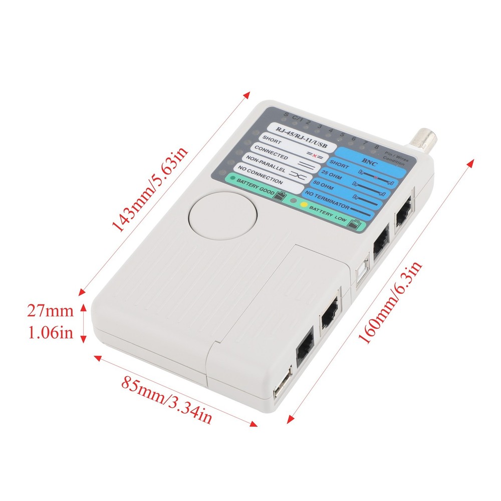 4 in 1 Multi-function Universal Network Cable Tester Test Tool for RJ11/RJ45/USB