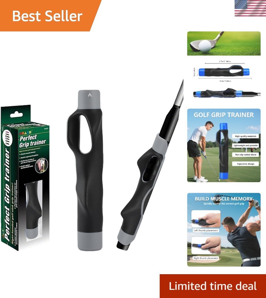 Durable Rubber Golf Grip Trainer - Correct Hand Position for Better Accuracy