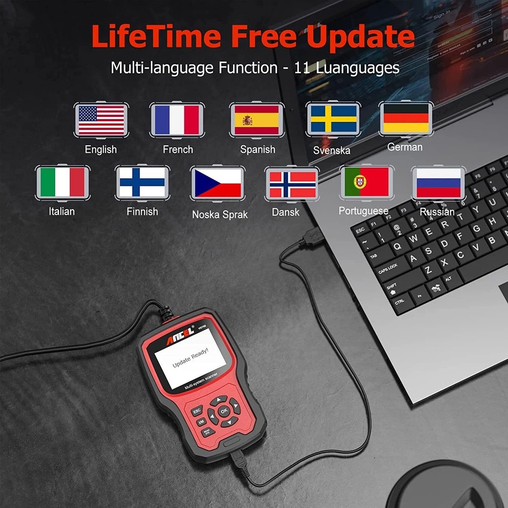 ANCEL VD700-US Auto Full System OBD2 Diagnostic Scanner Tool EPB ABS TPMS Reset