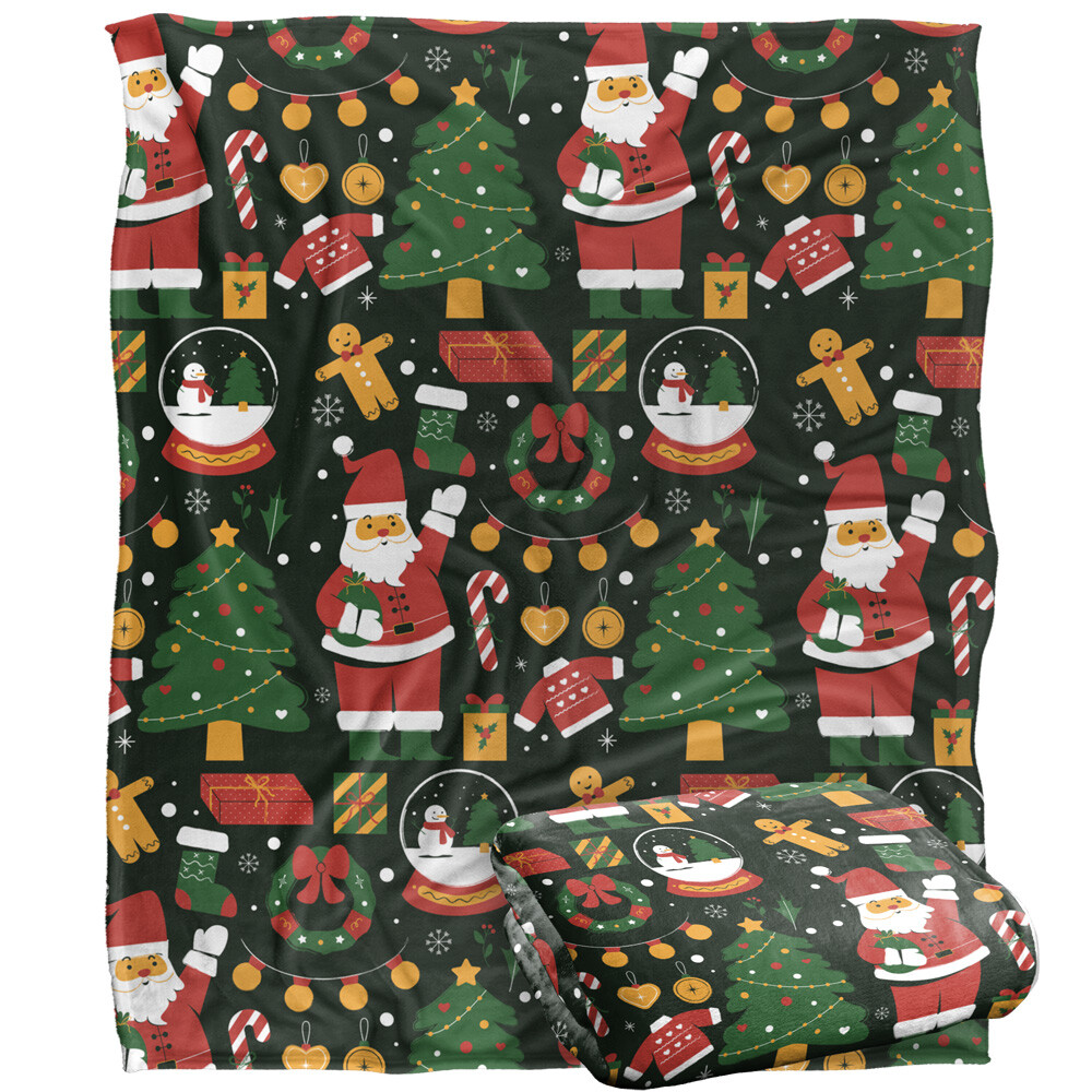 Christmas Icon Pattern Silky Touch Super Soft Throw Blanket
