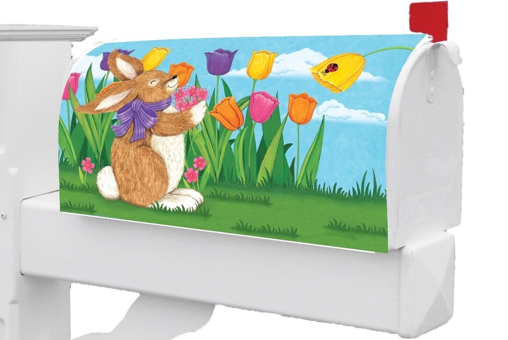 Tulip Bunnies Standard Mailbox Makeover Cover