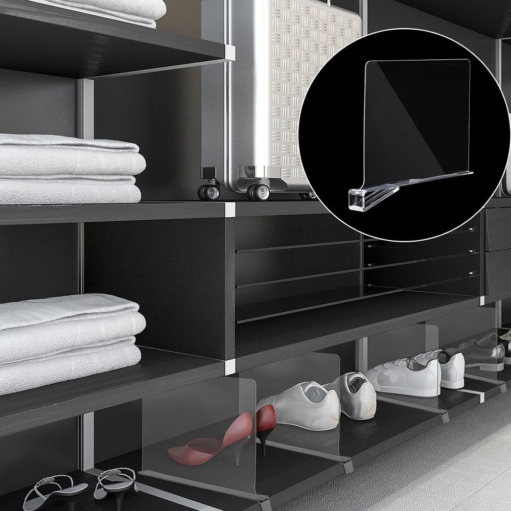 Versatile Acrylic Closet Separators - 8 Pack for Effortless Home Organization