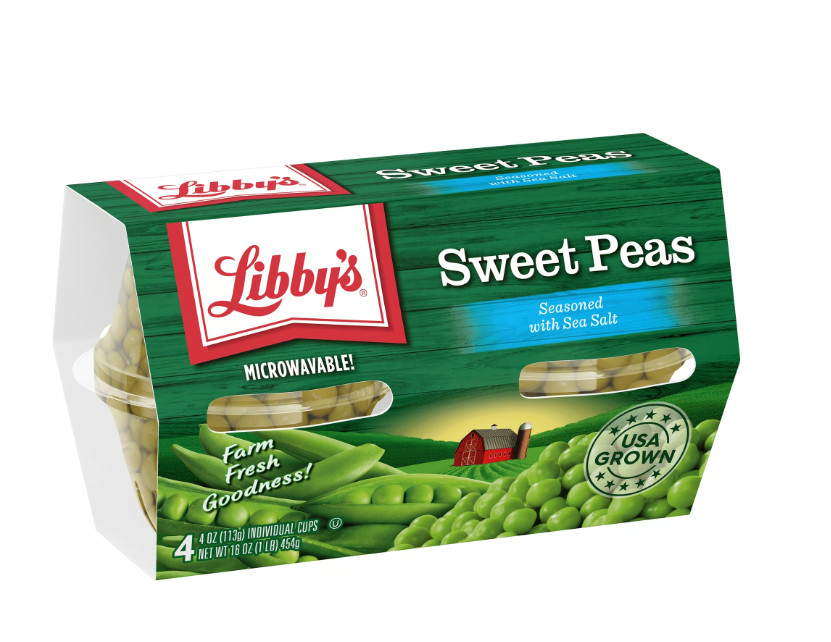 (4 Count) Libby's Sweet Peas, 4 oz Cups