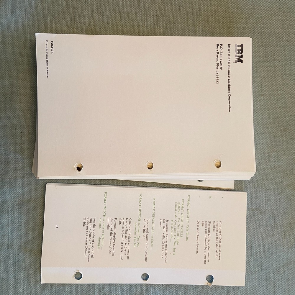 IBM PC Computer Professional Multiplan Electronic Worksheet Microsoft 1983 V 1.1