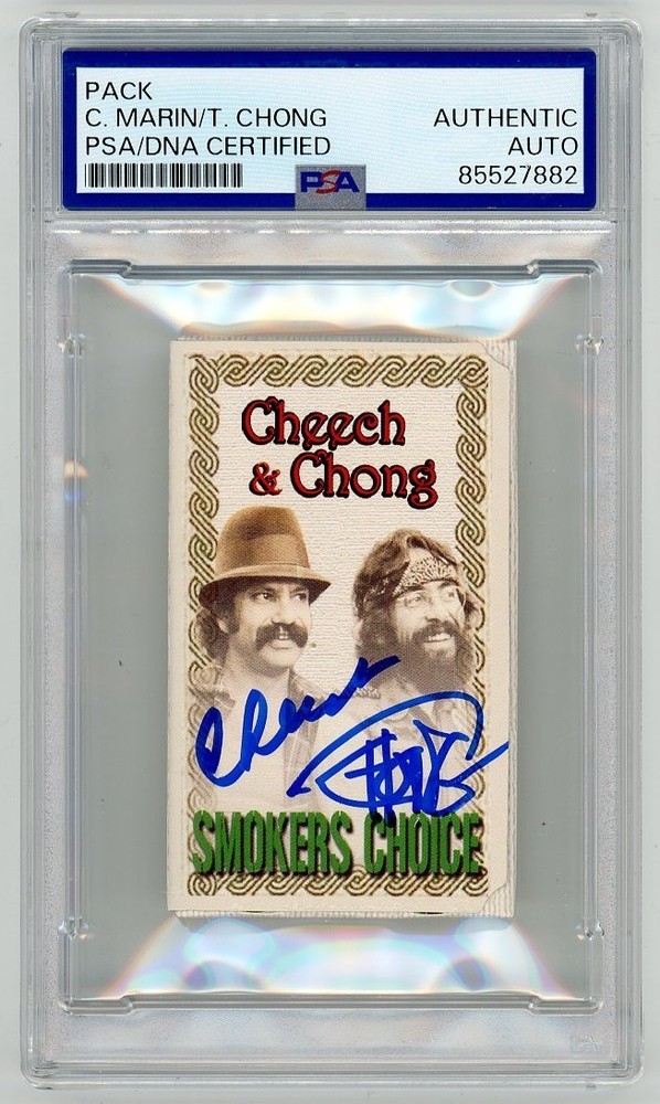 Cheech Marin Tommy Chong SIGNED Rolling Papers Cheech & Chong PSA Autograph Slab