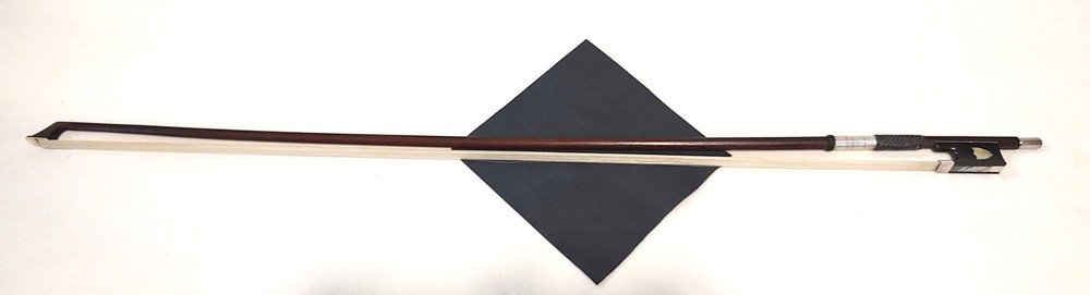 Violin Bow 4/4, European Workshop 1900s, Shield Frog, Sterling Windings & Button