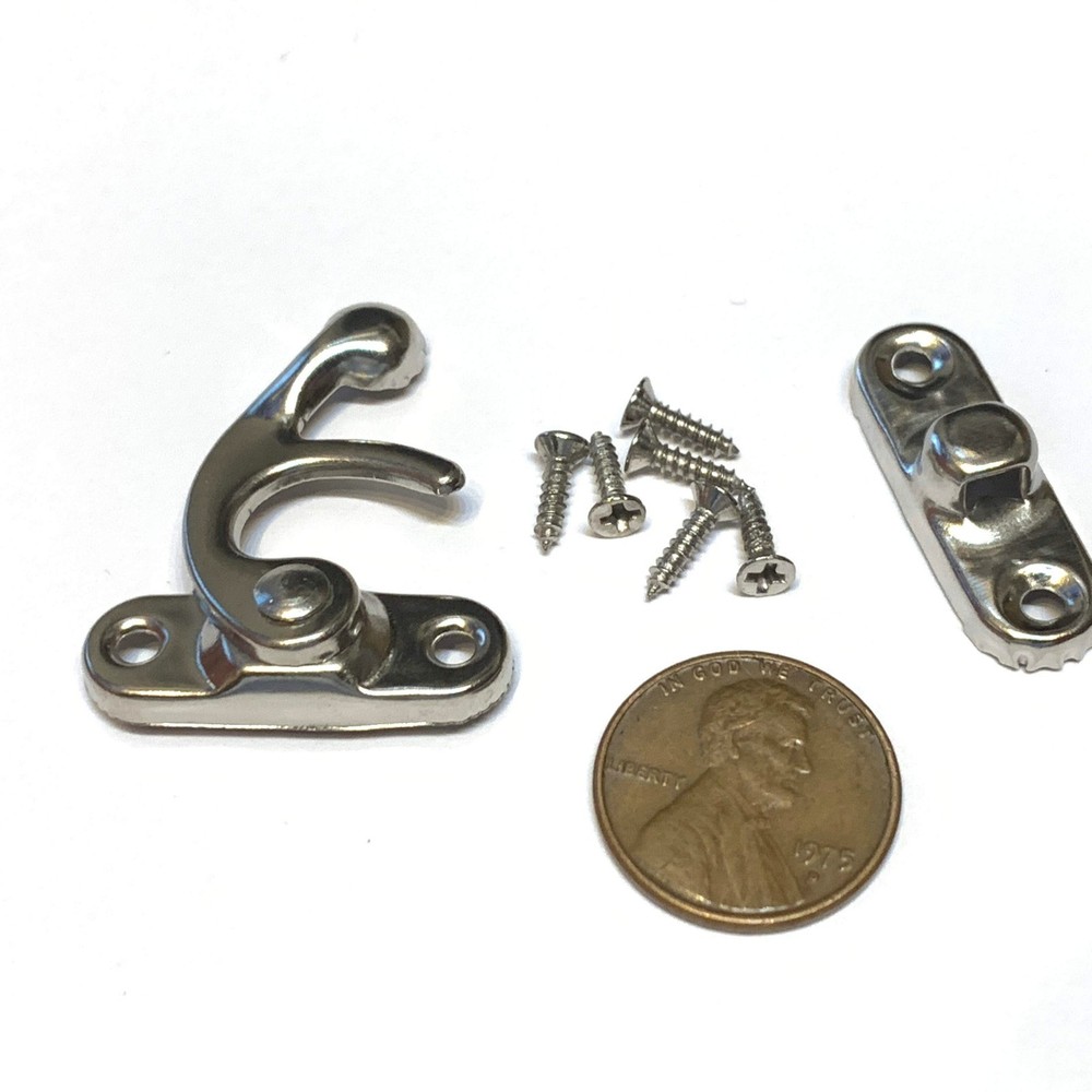 2 Sets Medium Silver latch hook Hinge small Antique wood box Decorative b14