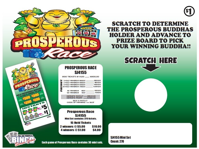 NEW pull tickets PROSPEROUS RACE - CASHBOARD - 30 WINNERS