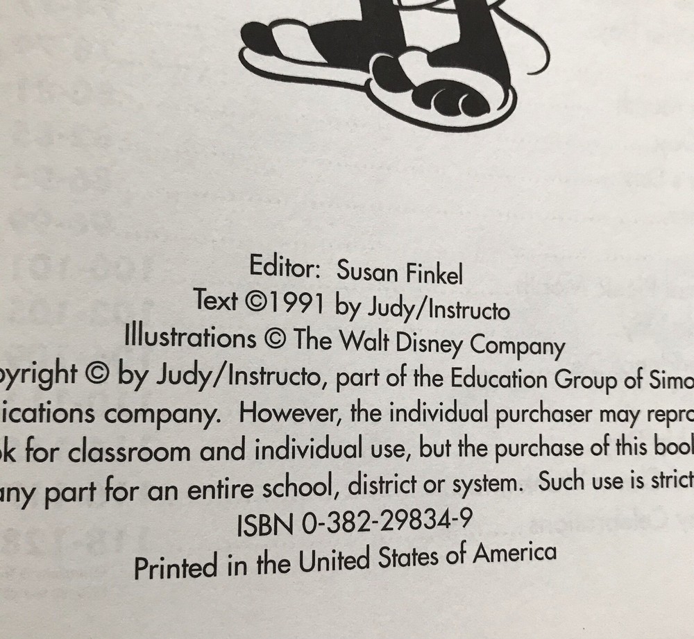 Disney Classmates Spring Summer Holidays Activity Book 1991 PB Judy Instructo