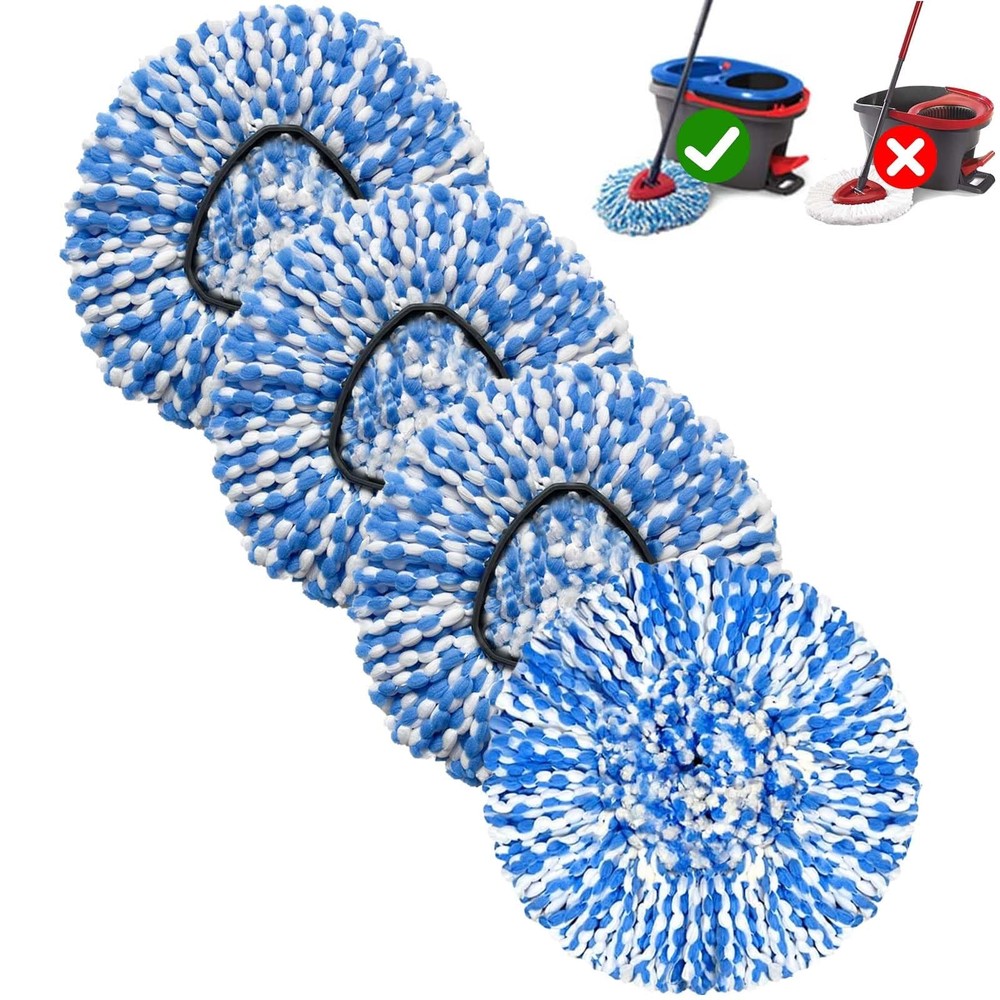 Replacement Mop Heads 4 Pack, 2 Tank System, Microfiber