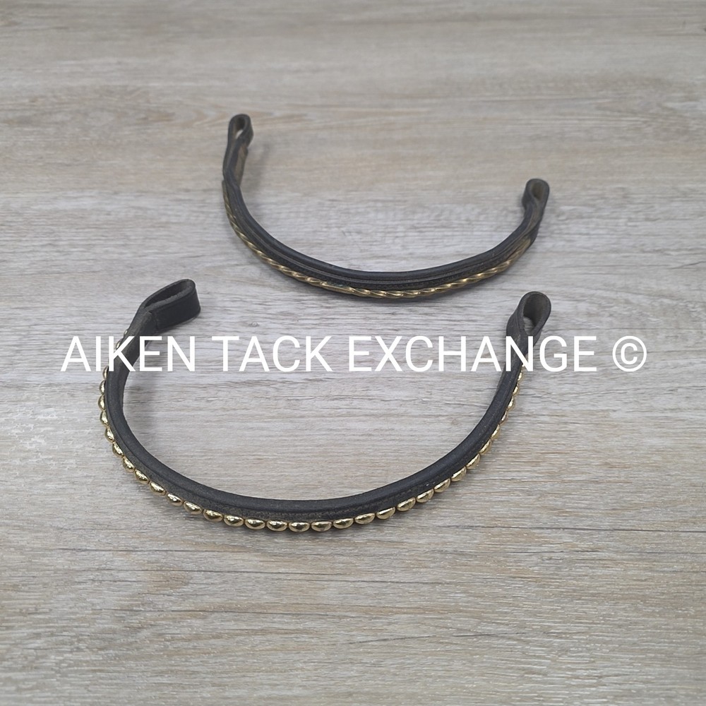 BARGAIN BUNDLE: 2 Browbands with Bling, Black, Size Full (Read Description)