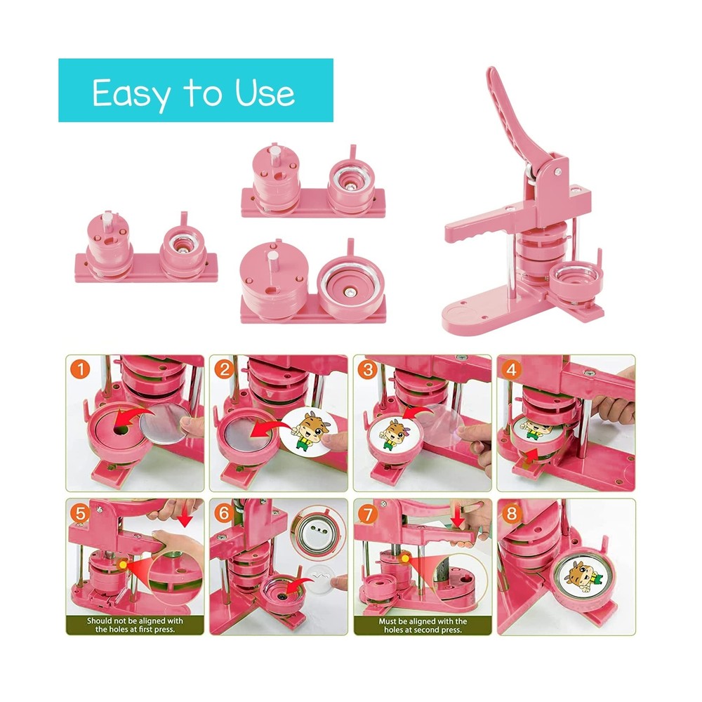 Ganggend Button Maker Machine Multiple Sizes, 1''+1.25''+2.25'' Button Badge ...