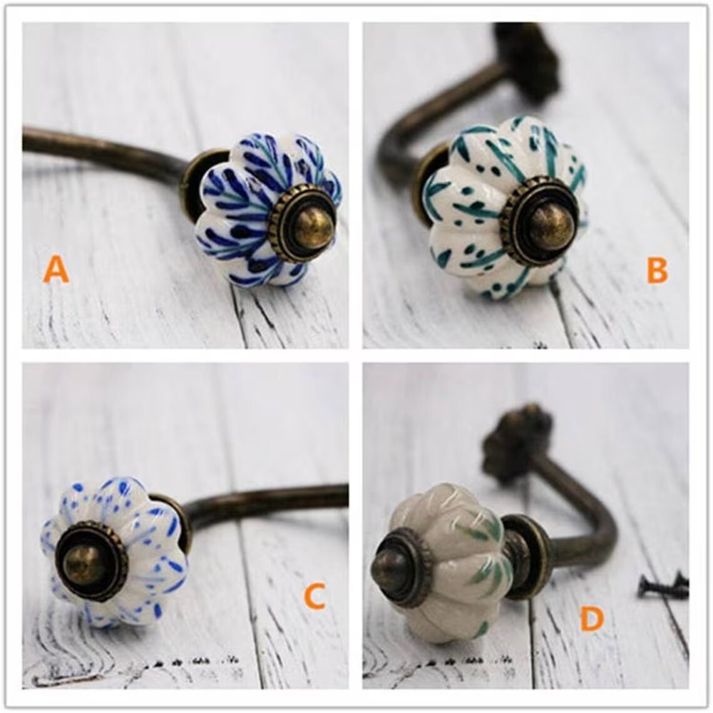 Curtain Tie Backs Hook Decorative Ceramic Pumpkin Wall Hook Coat Hook Hangers