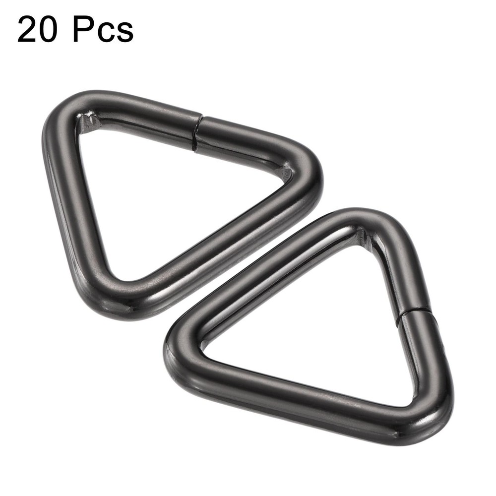 Metal Triangle Buckle 25mm Inner Width Dark Grey 20pcs