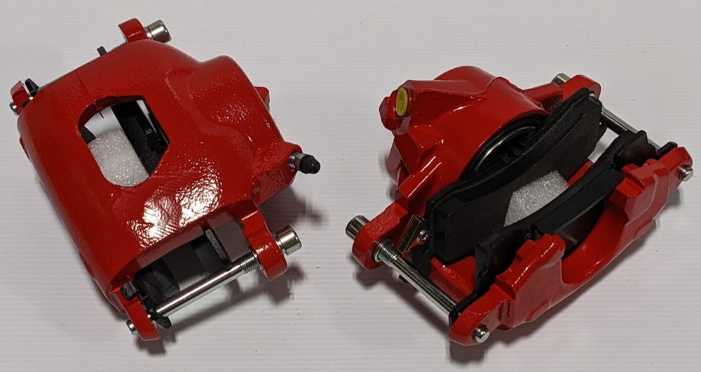 RED 1969 - 1977 Chevy Camaro Disc Brake Calipers Single Piston Conversion Loaded
