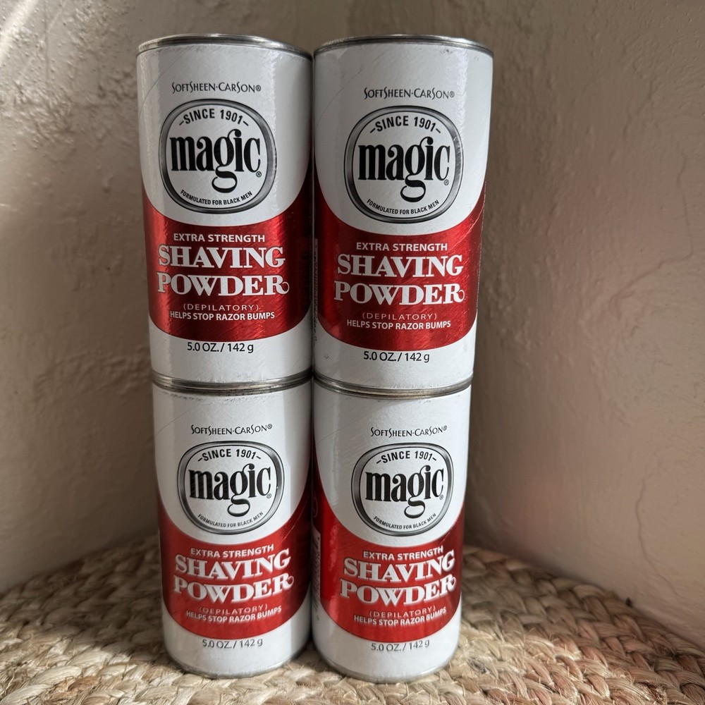 SoftSheen-Carson Magic Extra Strength Shaving Powder FOUR (4) 5 oz Cans