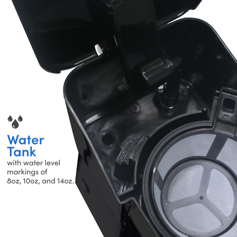 EHC114 Personal Single-Serve Compact Coffee Maker Brewer Includes 14Oz. Therm...