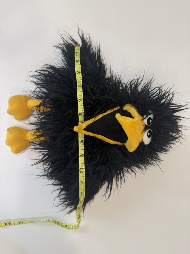 Crow Raven Hand Puppet Fluffy Body Soft Plush