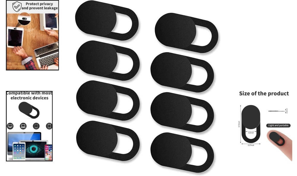 Ultra Slim 8 Pack Camera Privacy Shields for Windows Mac Android