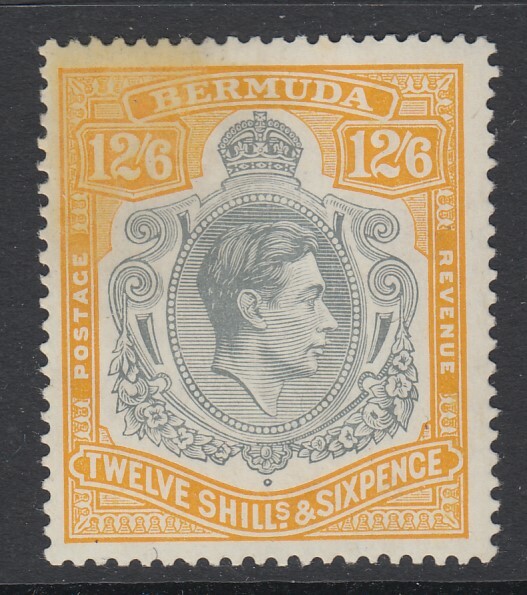 Bermuda, Scott 127a (SG 120b), MLH (normal Brown streaks), soiled