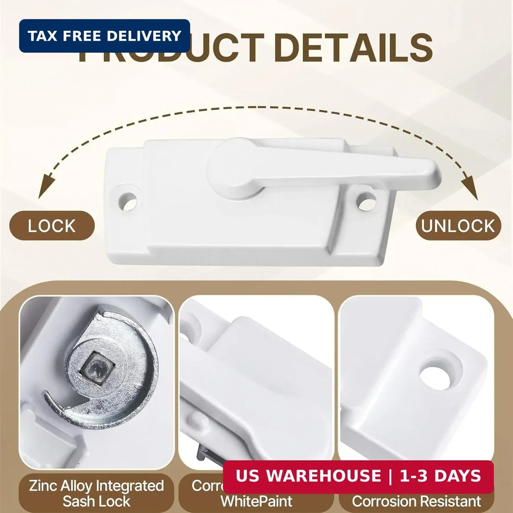 4 Pcs Window Locks, Replacement Window Locks, Sliding Window Sash Locks, Durable