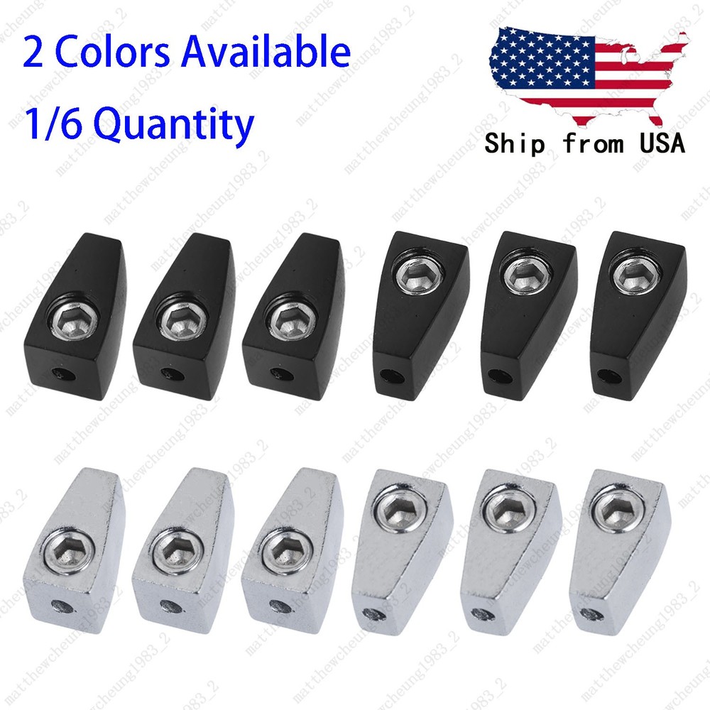 1/6Pcs Headless Electric Guitar Single String Nut for 6-String - Black/Chrome