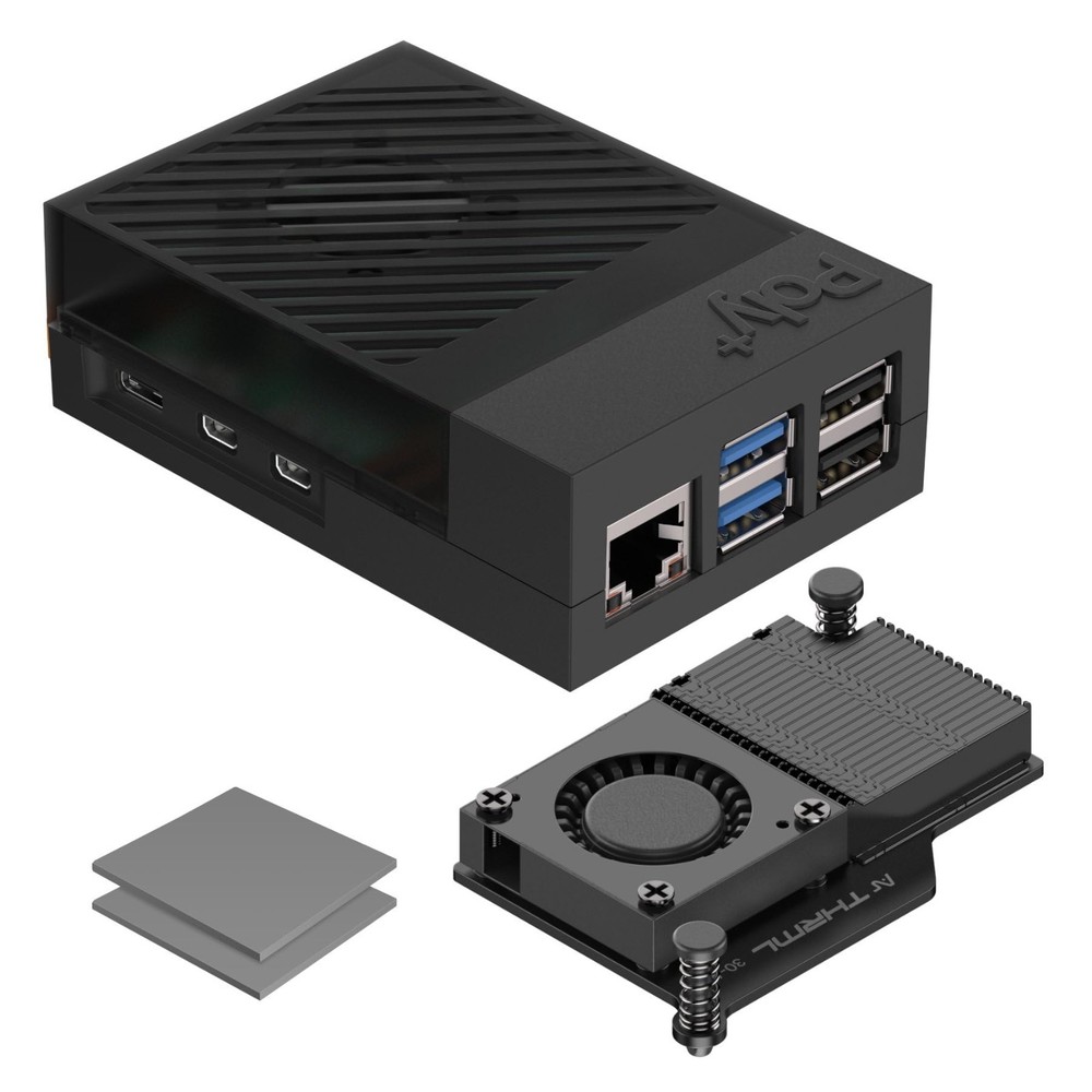 Argon Poly 5+ Raspberry Pi 5 Case Includes Active Cooler Fan & Heatsink