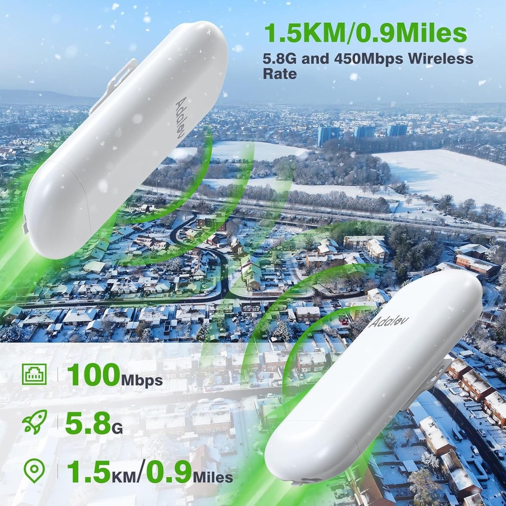 WiFi Bridge Long Range PTP For Security Camera Network Extension Starlink Extend