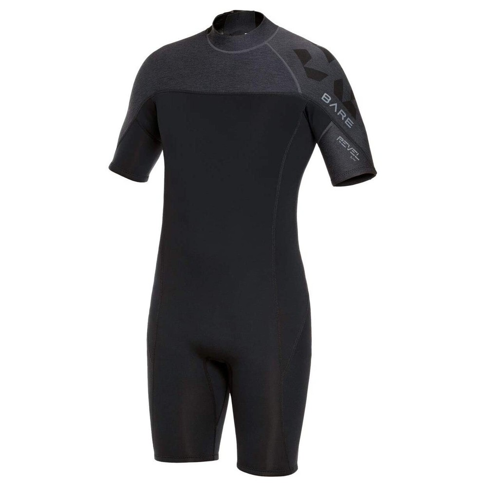 Open Box Bare 2mm Mens Revel Shorty Wetsuit-Grey-Medium