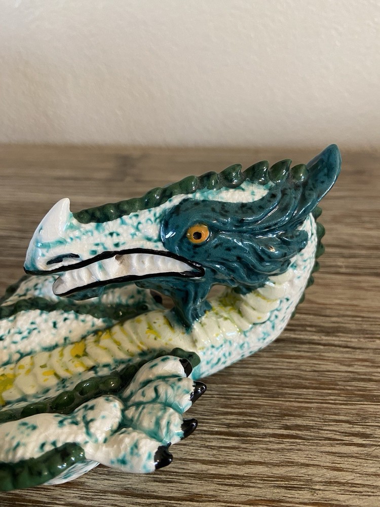 Ceramic Bisque Tabletop Incense Stick Burner Dragon 13” Long