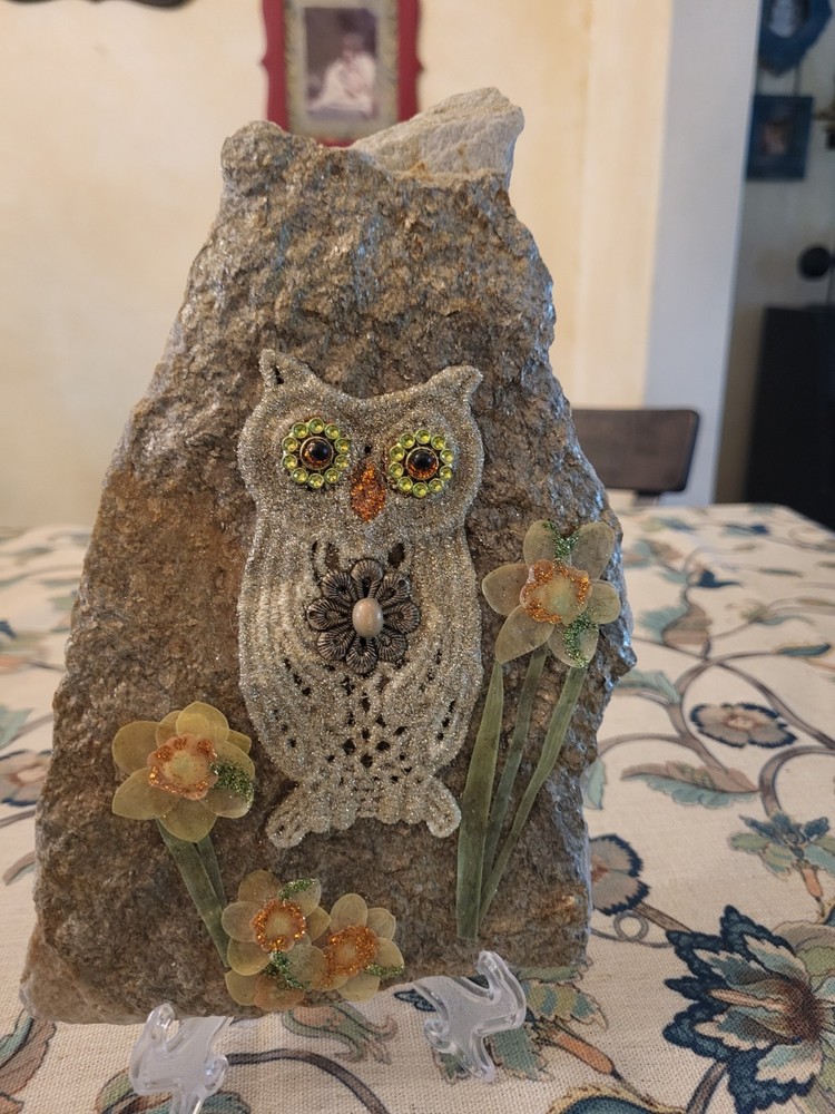 Owl Art, Handmade Mixed Media