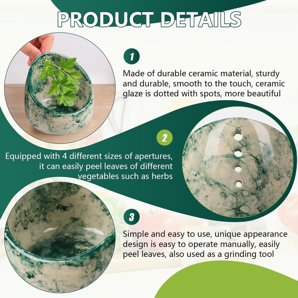 Pottery Herb Stripper Bowl Pottery Herb Stripper Cup Ceramic Herb Peeling Cup