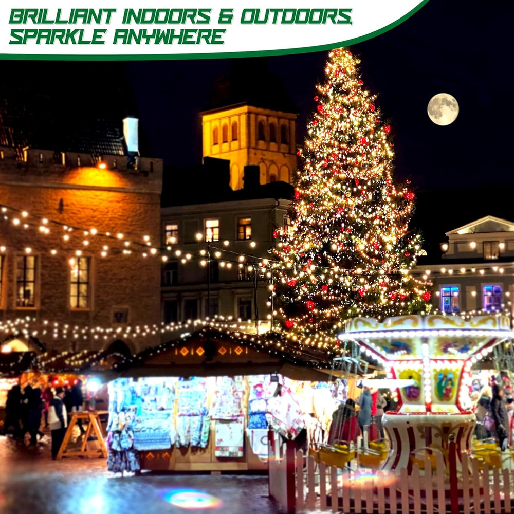 50 Ft C9/E17 Christmas Light Sockets Set Outdoor UL Listed String Light Include