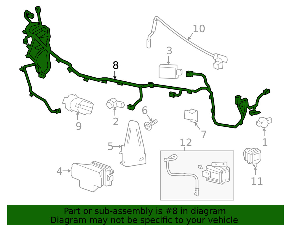 Genuine GM Front Object Alarm Sensor Wiring Harness 84593803