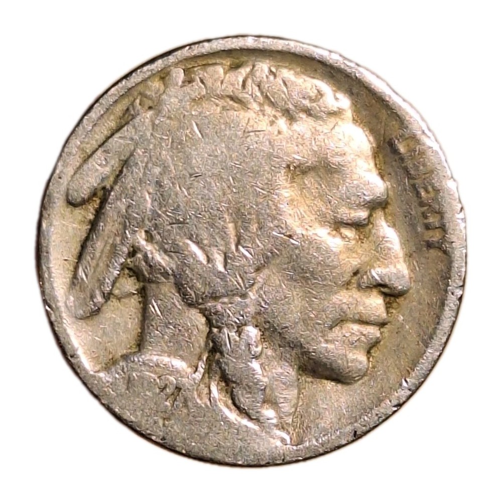 1927 Buffalo Nickel Better / Partial Date Decent Circulated Condition