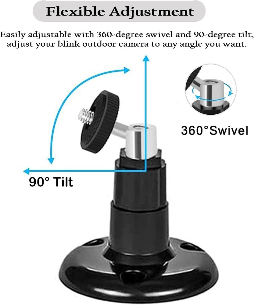 360Deg Adjustable Wall Mount Bracket For Blink 4th Gen Camera Wider View 3Pcs
