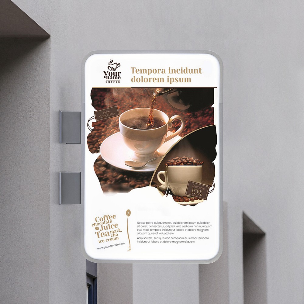 LED Rectangle Double-sided Advertising Light Box Illuminated Projecting Sign