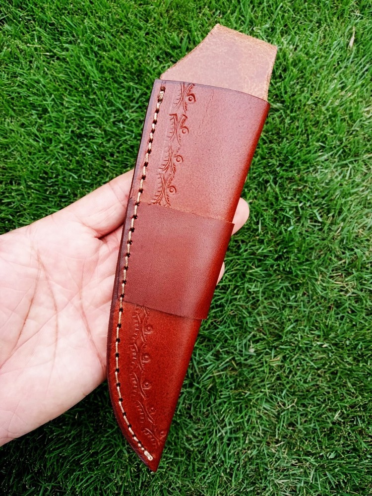 Hand Crafted 8”Fixed blade Leather Knife Sheath / Scout Holster / Belt Loop