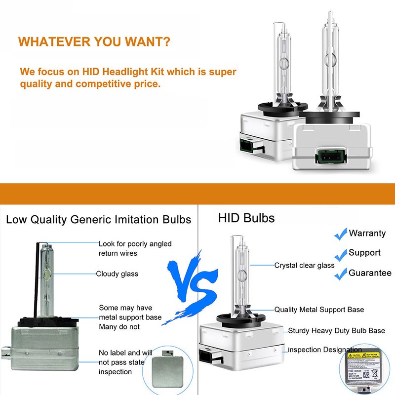 Front HID Headlight Bulb Fit For CADILLAC XTS 2013 2014-2017 High/Low Beam 6000K