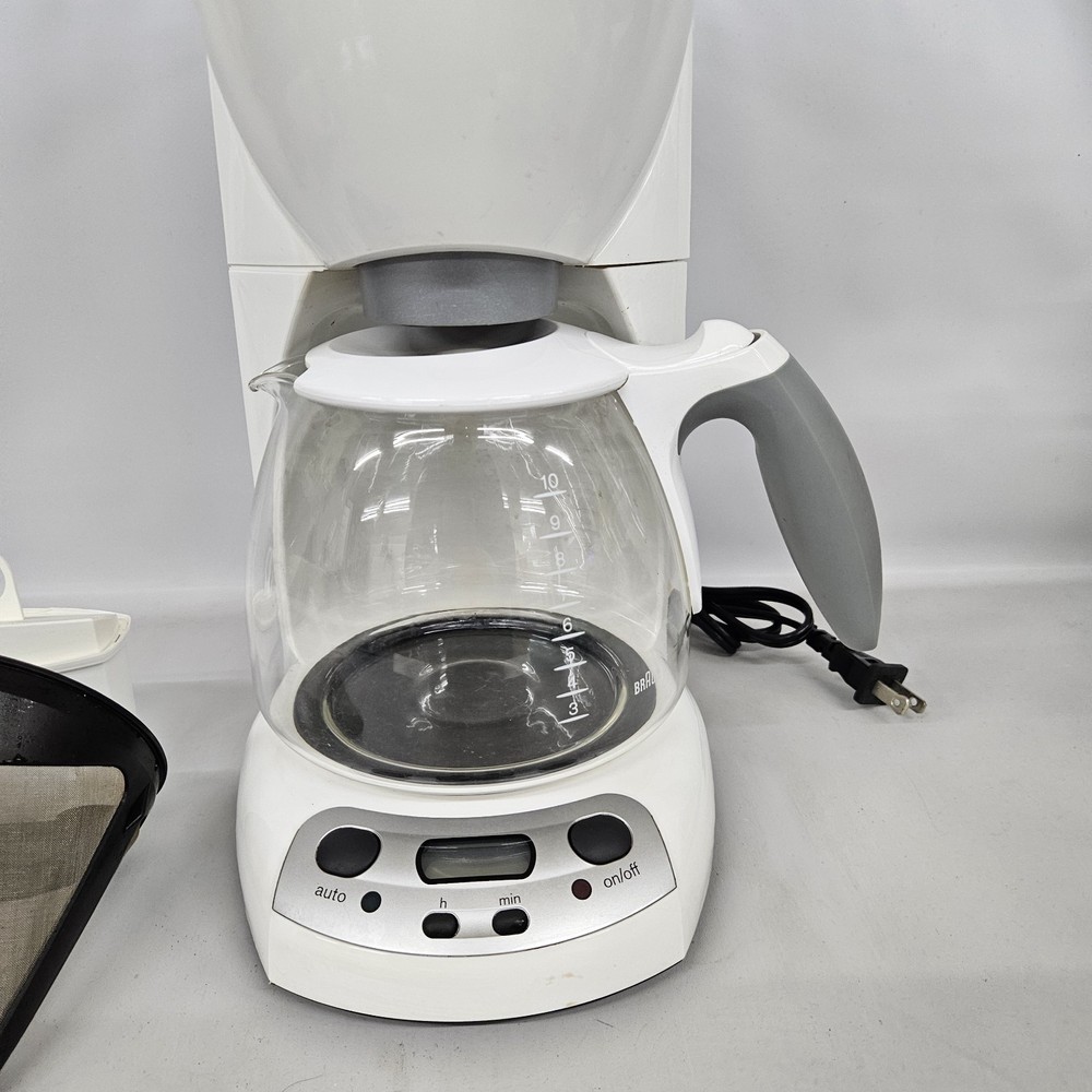 Braun White 10 Cup Coffee Maker Type 3105 Programable Tested Working - Czech Rep