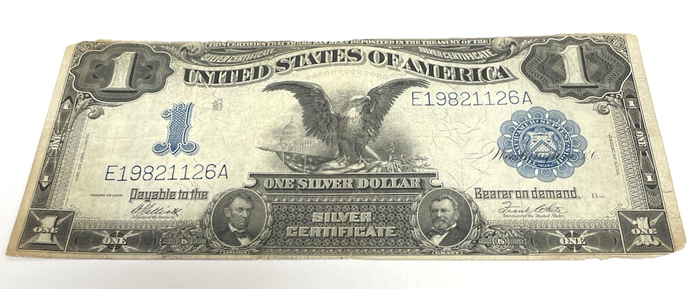 1899 $1 SILVER CERTIFICATE BLACK EAGLE, LARGE NOTE KEY DATE BLUE SEAL VERY NICE