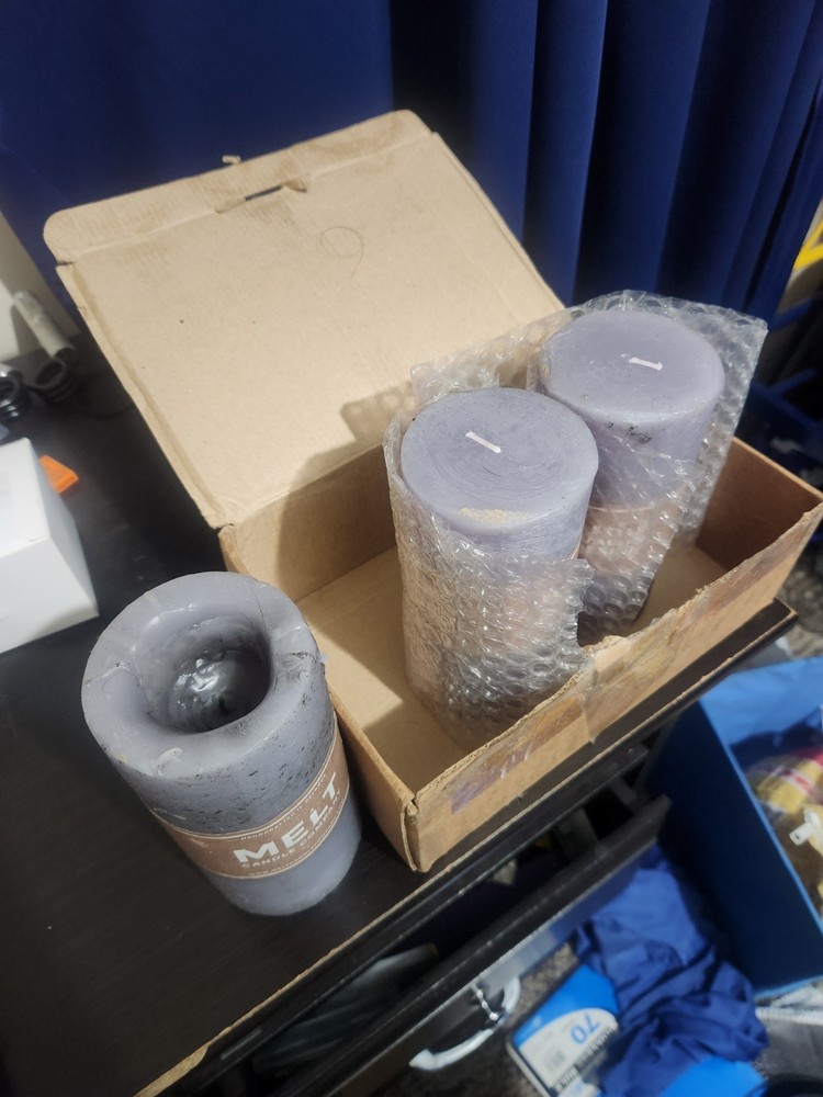 Gray Pillar Candles By Melt