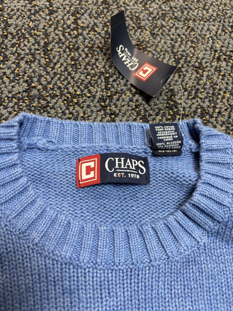 Chaps Blue Cotton Sweater