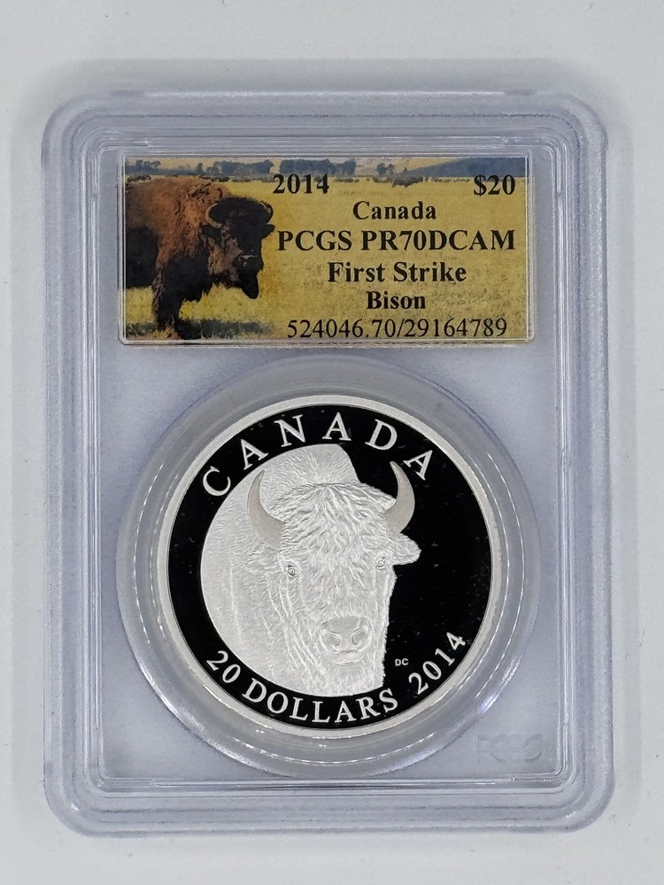 2014 Canada $20 Bison PCGS PR70DCAM First Strike