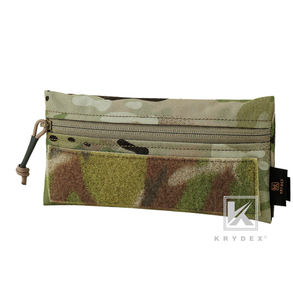 KRYDEX Tactical Front Candy Pouch Zipper Pack Hook Back for Chest Rig Multicam
