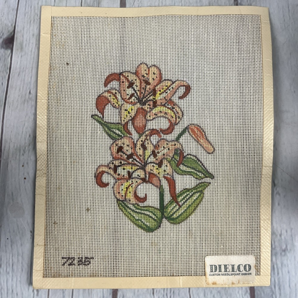 Two Lilys Dielco Custom Needlepoint Design Pattern