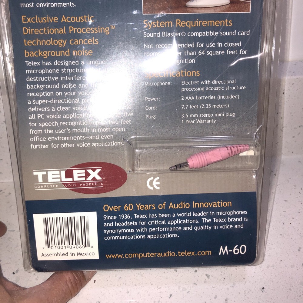 Telex Desktop Computer Freestanding Microphone M- 60 Audio Products