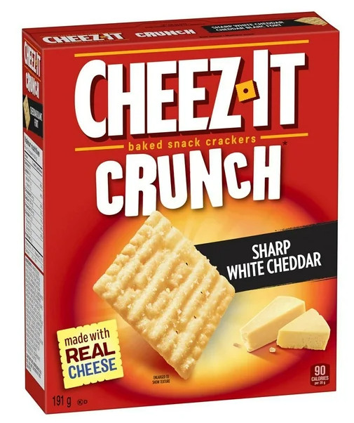 Cheez-It Crunch, Sharp White Cheddar, Baked Crackers, 191g (4 Pack)