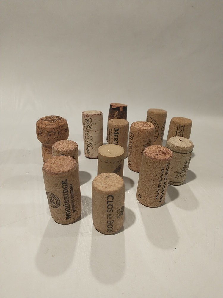 13 Random Assorted Solid Real NATURAL & Artificial Wine Corks Crafts & Project